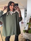 Stella Micro Stud Oversized Shirt Khaki